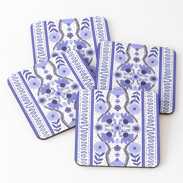Item preview, Elegant Midnight Floral Pattern willo china pottery print  designed and sold by Jemma Jamie Skidmore.