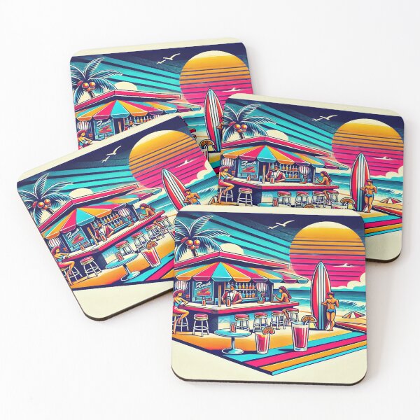 Item preview, Retro 80s Beach Bar Design designed and sold by Genady.