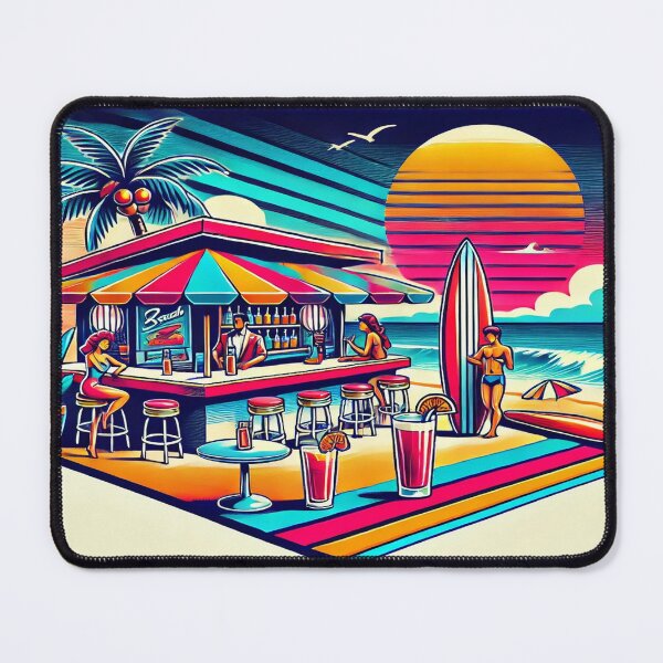 Item preview, Retro 80s Beach Bar Design designed and sold by Genady.