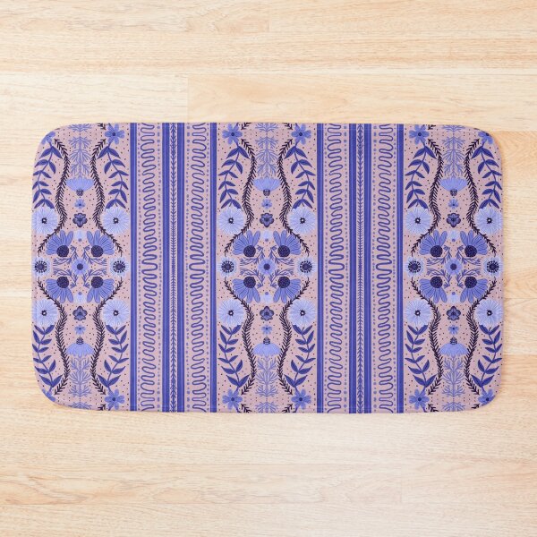 Item preview, Pink and Blue Elegant Midnight Floral Pattern willo china pottery print  designed and sold by Jemma Jamie Skidmore.