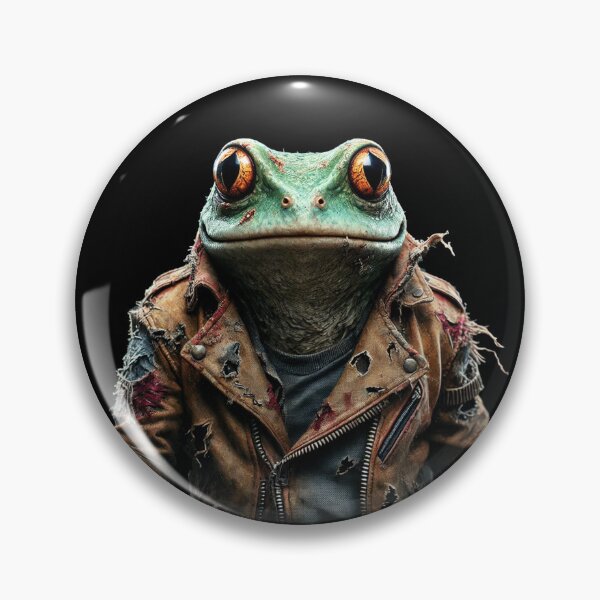 Item preview, Dystopian Frog in Leather Jacket - Futuristic Fantasy designed and sold by Blink Art Studio.