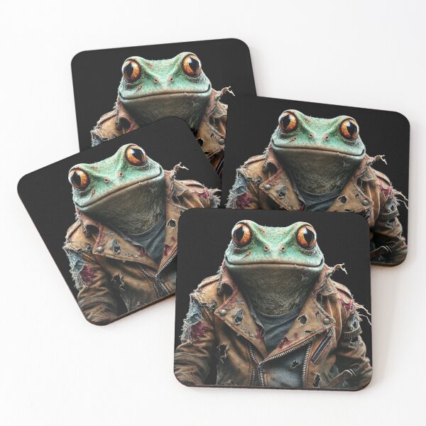 Item preview, Dystopian Frog in Leather Jacket - Futuristic Fantasy designed and sold by Blink Art Studio.