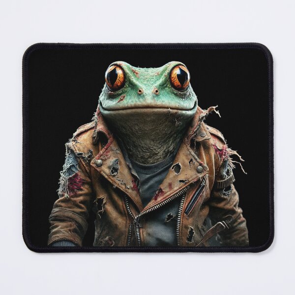 Item preview, Dystopian Frog in Leather Jacket - Futuristic Fantasy designed and sold by Blink Art Studio.