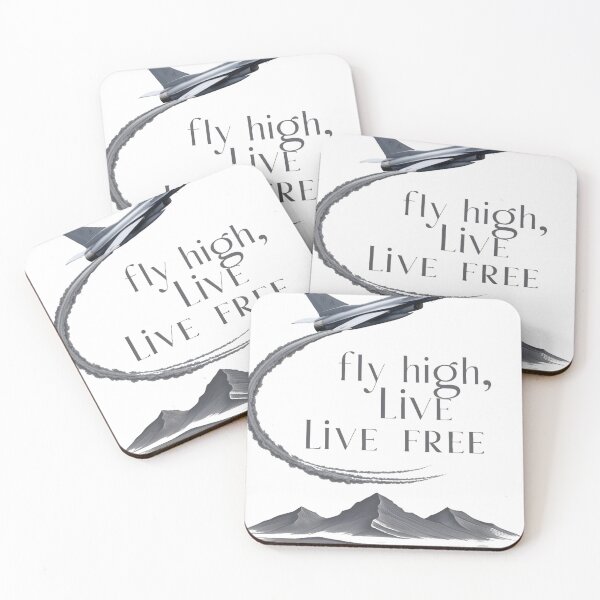 Item preview, Fly High, Live Free - Realistic Jet & Mountain Design designed and sold by Maverick Spirit.