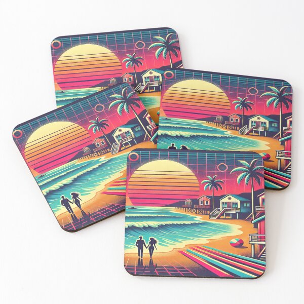 Item preview, Retro 80s Romantic Beach Walk Design designed and sold by Genady.