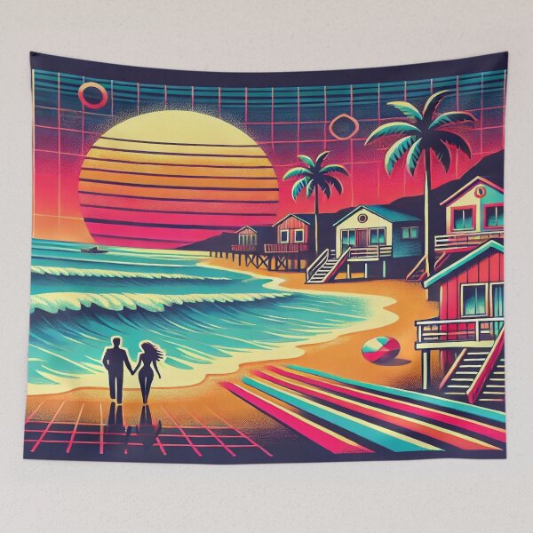 Item preview, Retro 80s Romantic Beach Walk Design designed and sold by Genady.