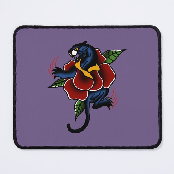Item preview, Panther and rose old school tattoo design designed and sold by Krisu444.