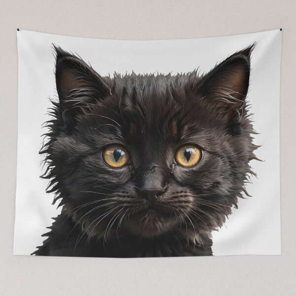 Item preview, Fluffy Black Cat designed and sold by GIFT4S.