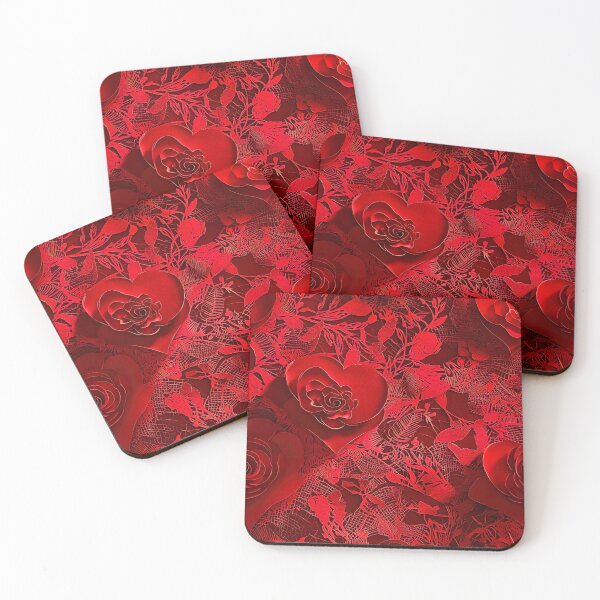 Item preview, A delicate 3D fabric pattern of roses and hearts ! A perfect Valentine Gift !! designed and sold by UmagineArts.