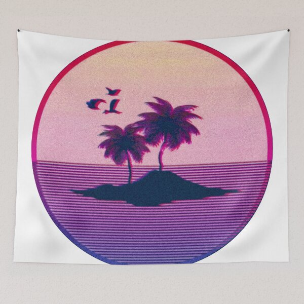 Item preview, Vaporwave style retro palm island  designed and sold by analogsandpixel.
