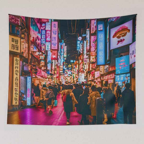 Item preview, MYEONGDONG CYBERPUNK VIBRANT NEON SIGN designed and sold by milestotreasure.