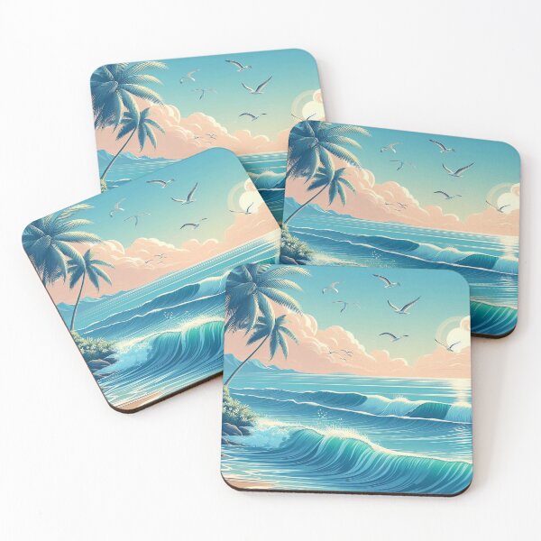 Item preview, Tropical Serenity: Seagulls Soaring over Ocean Waves designed and sold by ZenOfAIarts.