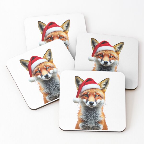 Item preview, Funny Fox Wearing Christmas Hat designed and sold by LazyOwlStore.