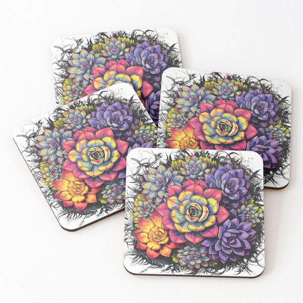 Item preview, colorful succulents designed and sold by IvernTree.
