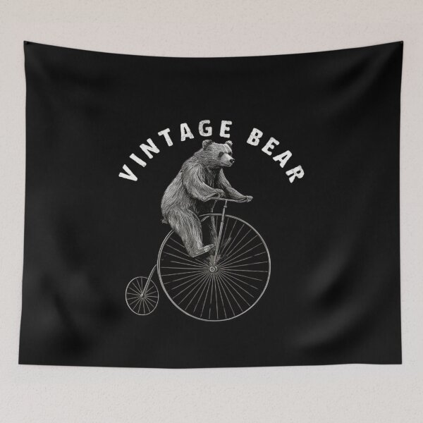 Item preview, Vintage Bear on penny-farthing bicycle designed and sold by Angie-Atelier.