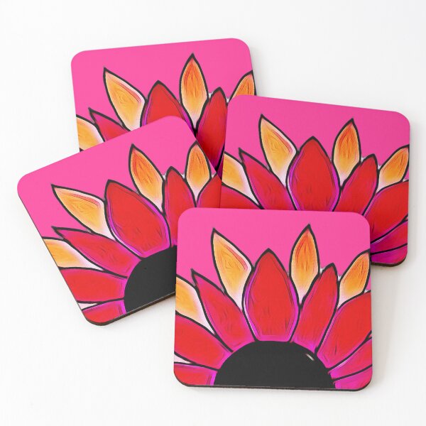 Item preview, Sunflower half red and gold designed and sold by FlossOrFi.