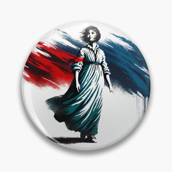 Item preview, French Woman on Red and Blue Background designed and sold by Blink Art Studio.