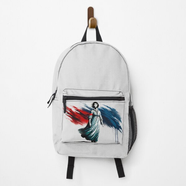 Item preview, French Woman on Red and Blue Background designed and sold by Blink Art Studio.