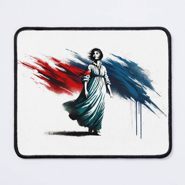 Item preview, French Woman on Red and Blue Background designed and sold by Blink Art Studio.