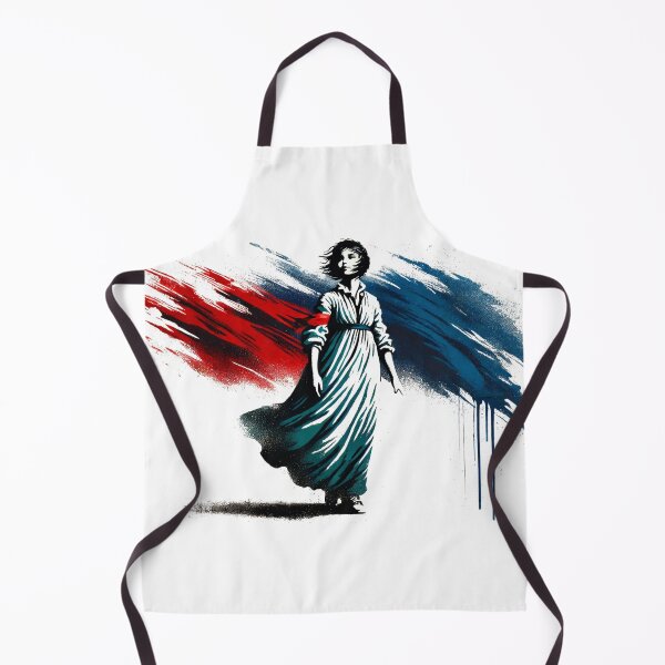 Item preview, French Woman on Red and Blue Background designed and sold by Blink Art Studio.