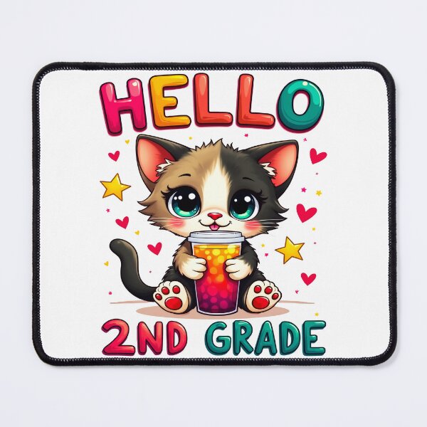 Item preview, Cute Cat Hello 2nd Grade Back To School designed and sold by Mosaic-97.