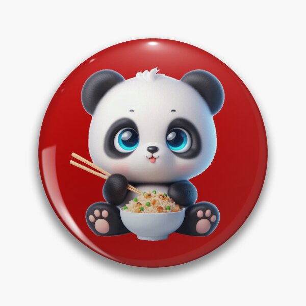 Item preview, Cute Panda Eating Fried Rice 1 designed and sold by PANDALOVEART.