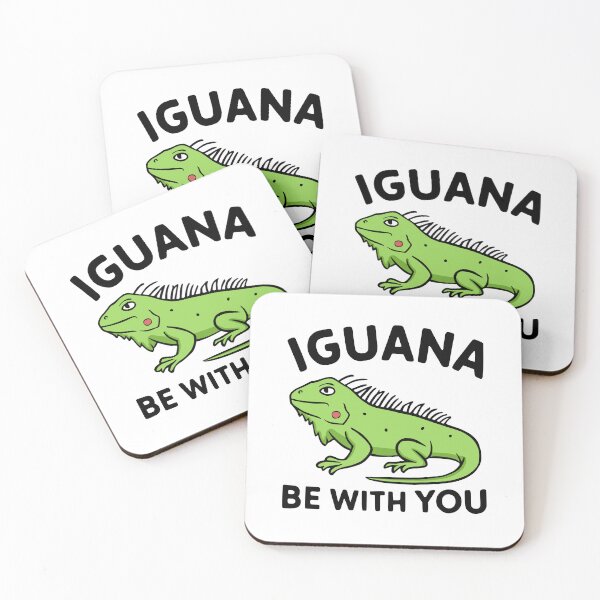 Item preview, Iguana Be With You! Cute Iguana Pun Black designed and sold by PMCreative.