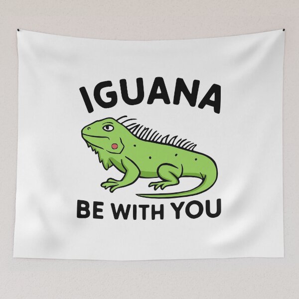 Item preview, Iguana Be With You! Cute Iguana Pun Black designed and sold by PMCreative.