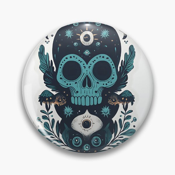 Item preview, Cosmic Skull Art Sticker - Mystical Night Design with Blue Ghostly Elements designed and sold by Creet-Design.