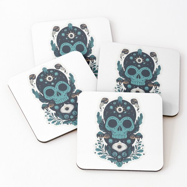 Item preview, Cosmic Skull Art Sticker - Mystical Night Design with Blue Ghostly Elements designed and sold by Creet-Design.
