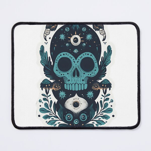 Item preview, Cosmic Skull Art Sticker - Mystical Night Design with Blue Ghostly Elements designed and sold by Creet-Design.