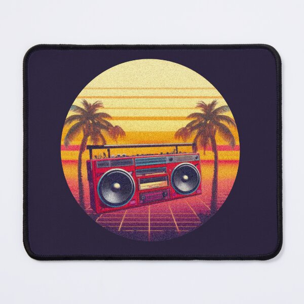Item preview, Vaporwave retro sunset over boombox among palms designed and sold by analogsandpixel.