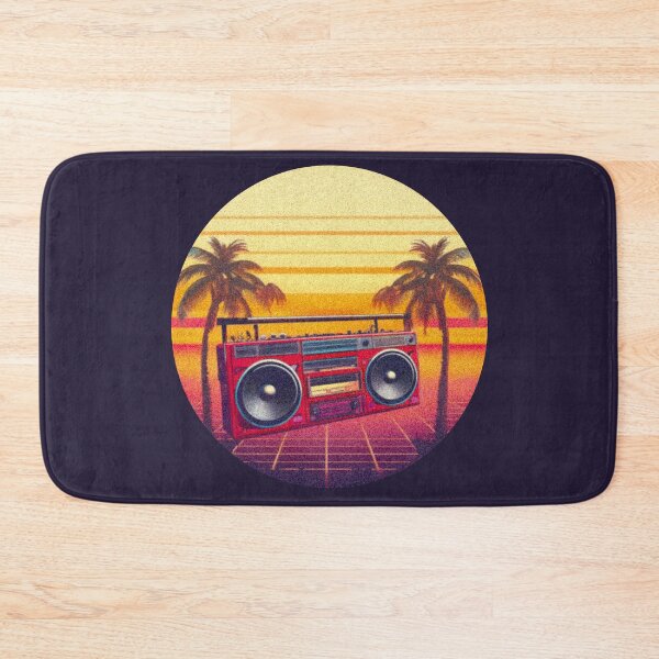 Item preview, Vaporwave retro sunset over boombox among palms designed and sold by analogsandpixel.