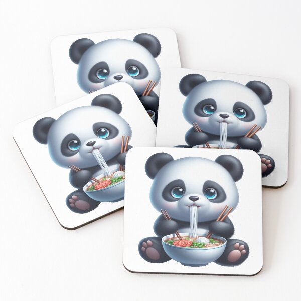 Item preview, Cute Panda Eating Noodles 5 designed and sold by PANDALOVEART.