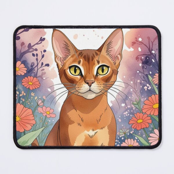Item preview, Cute Abyssinian Cat, Floral Kitten for Animal Lovers Fun designed and sold by LunarFern.