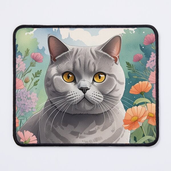 Item preview, Cute British Shorthair Cat, Floral Kitten for Animal Lovers Fun designed and sold by LunarFern.