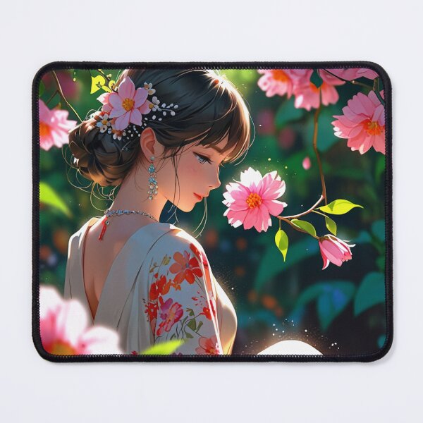 Item preview, Charming lady and pink flowers. designed and sold by PatDoArt.