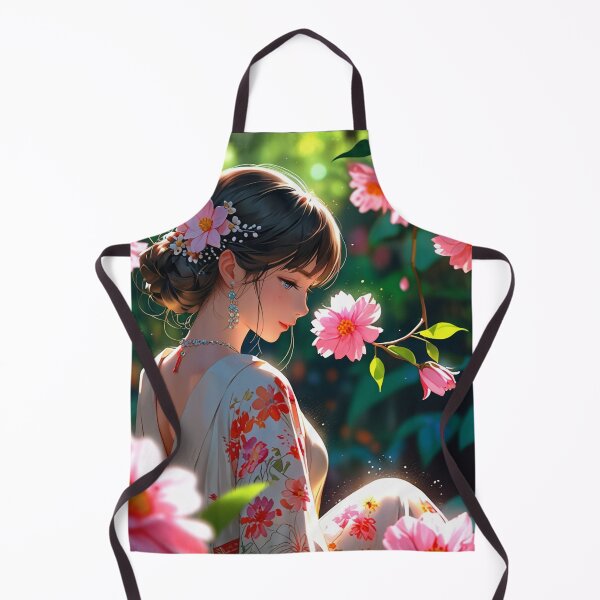 Item preview, Charming lady and pink flowers. designed and sold by PatDoArt.