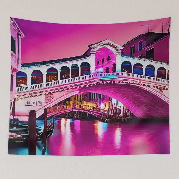 Item preview, VENICE RIALTO BRIDGE NEON SKYLINE designed and sold by milestotreasure.