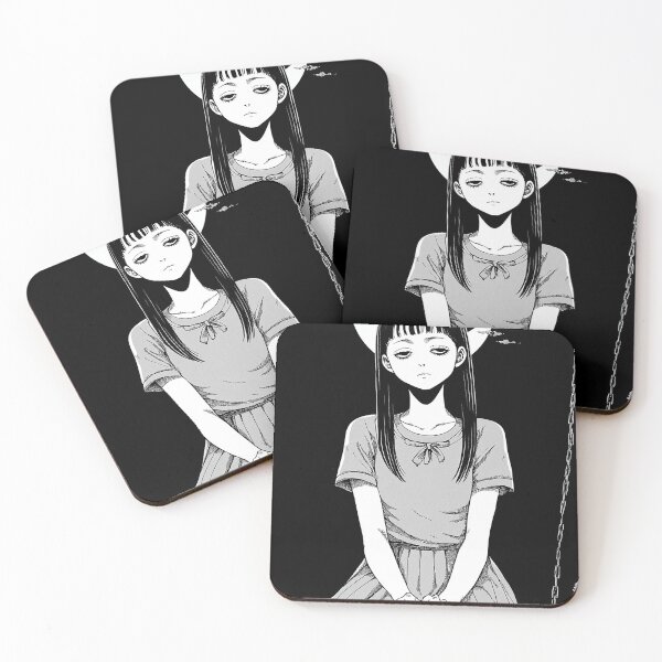 Item preview, Horns of the Crescent Night – black and white melancholic manga anime girl designed and sold by ForsakenFrames.