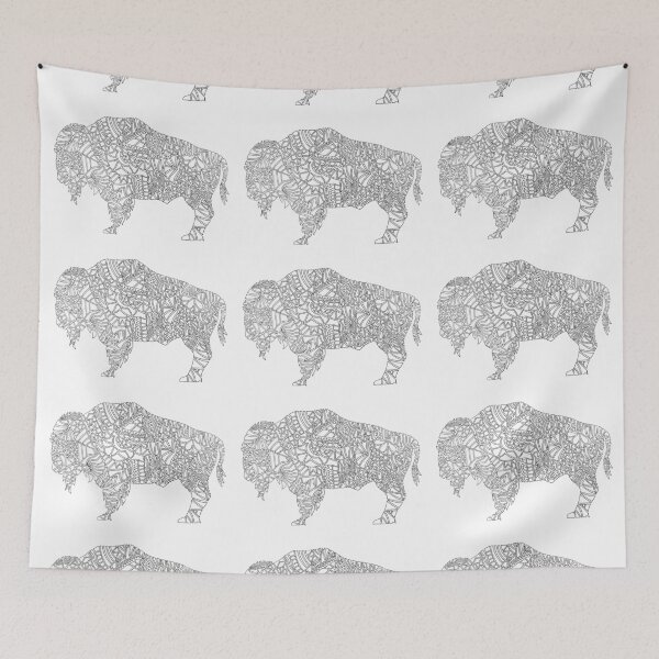 Item preview, Buffalo Geometric Pattern on White designed and sold by designcardinal.