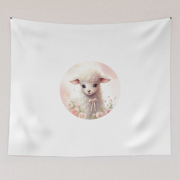 Item preview, Cute lamb // little lamb // flowers // majestic // lamb poster // baby lamb designed and sold by SMARTKIT  DESIGNAGENCY.