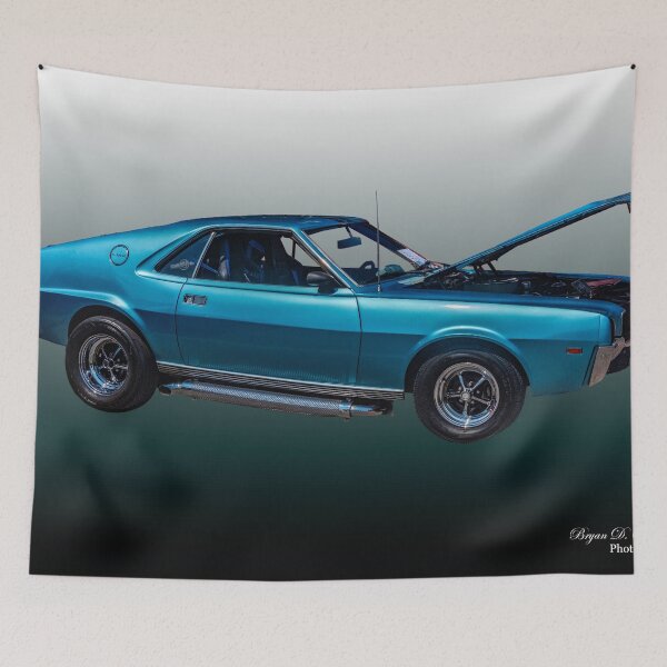 Item preview, Blue 1969 AMC AMX Photo, Classic American Muscle Car Art, Iconic Retro Automotive, Vintage Two-Seater Sports Car Decor designed and sold by Bryan Spellman.
