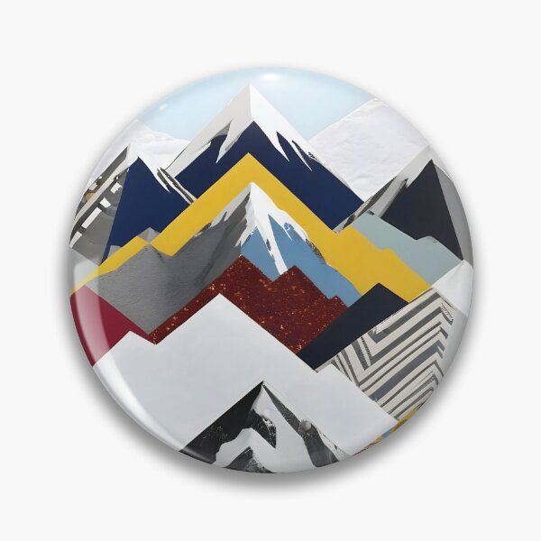 Item preview, Snowcap Mountains, Graphic Collage Abstract, Eclectic Textures Patterns, Geometric Shapes Nature Landscape Winter Contemporary Art Print designed and sold by 83oranges.com.
