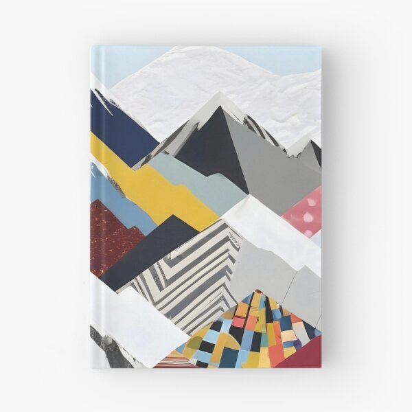 Item preview, Snowcap Mountains, Graphic Collage Abstract, Eclectic Textures Patterns, Geometric Shapes Nature Landscape Winter Contemporary Art Print designed and sold by 83oranges.com.