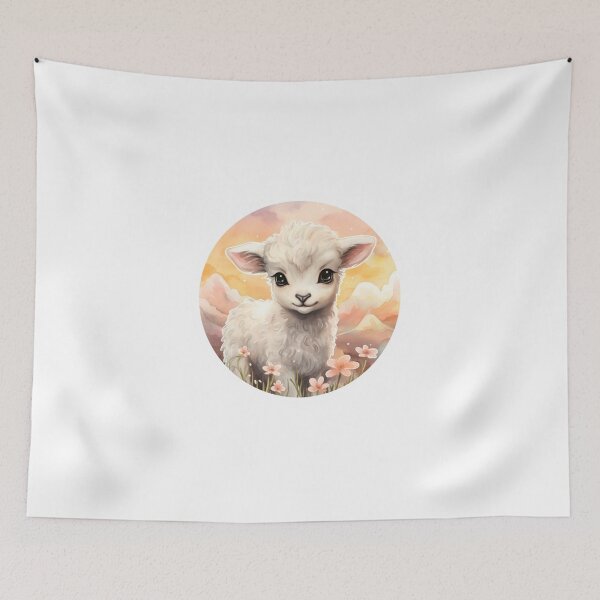 Item preview, Cute lamb // little lamb // flowers // majestic // lamb poster // baby lamb designed and sold by SMARTKIT  DESIGNAGENCY.