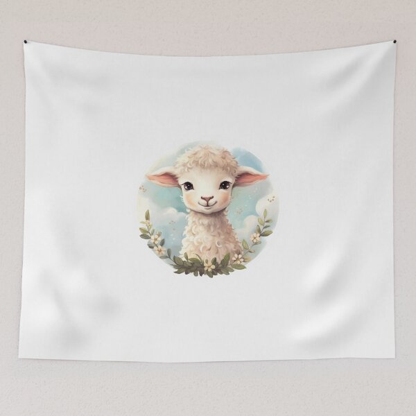 Item preview, Cute lamb // little lamb // flowers // majestic // lamb poster // baby lamb designed and sold by SMARTKIT  DESIGNAGENCY.