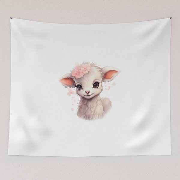 Item preview, Cute lamb // little lamb // flowers // majestic // lamb poster // baby lamb designed and sold by SMARTKIT  DESIGNAGENCY.