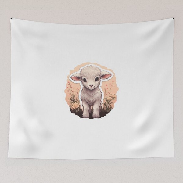 Item preview, Cute lamb // little lamb // flowers // majestic // lamb poster // baby lamb designed and sold by SMARTKIT  DESIGNAGENCY.