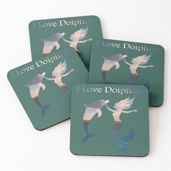 Item preview, I Love Dolphins beautiful and mermaid with long hair designed and sold by Gihan-Design.